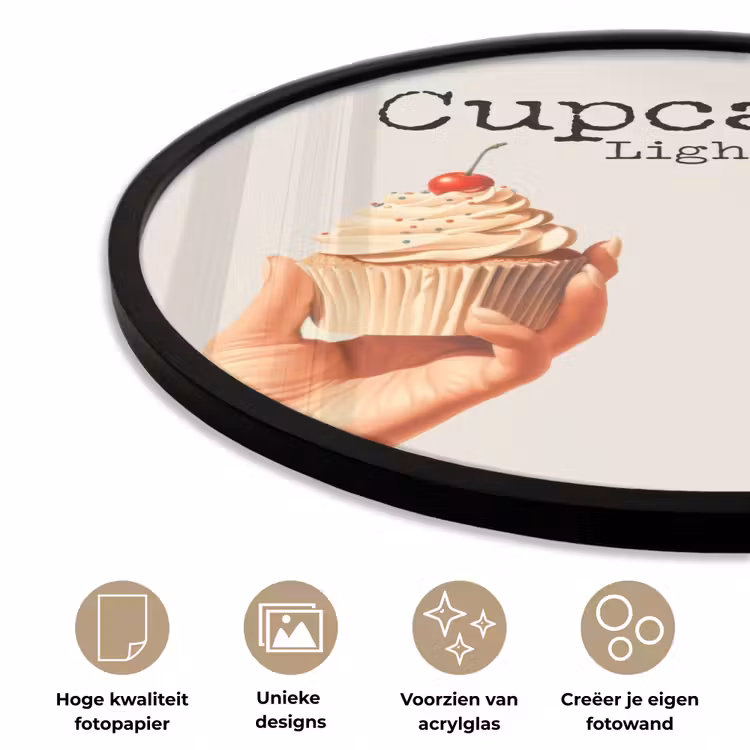 Ronde fotolijst - Cupcake - Zoet - Kers — 5