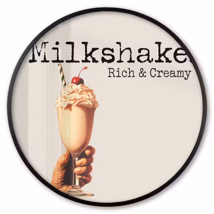 Ronde fotolijst - Milkshake - Kers - Rietje — 1