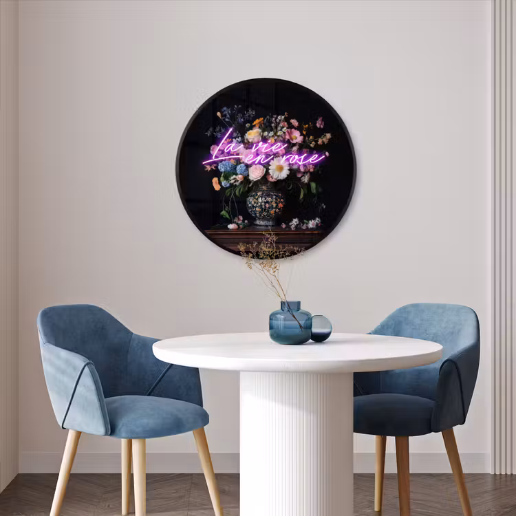 Ronde fotolijst - Neon - Vaas - Bloemen — 3