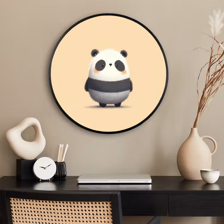 Ronde fotolijst - Panda - Beige - Minimalistisch — 2