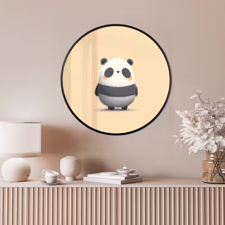 Ronde fotolijst - Panda - Beige - Minimalistisch — 4