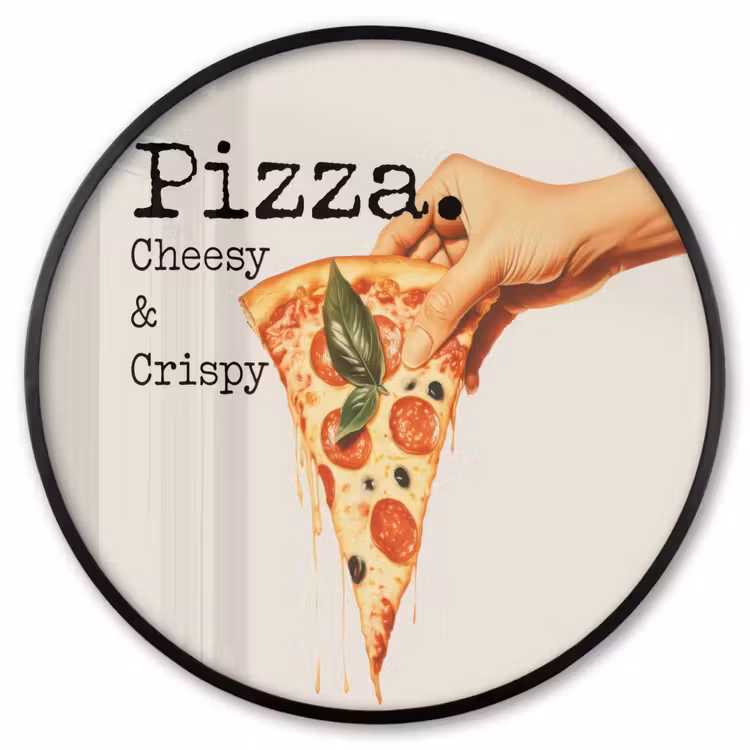 Ronde fotolijst - Pizza - Kaas - Pepperoni — 1