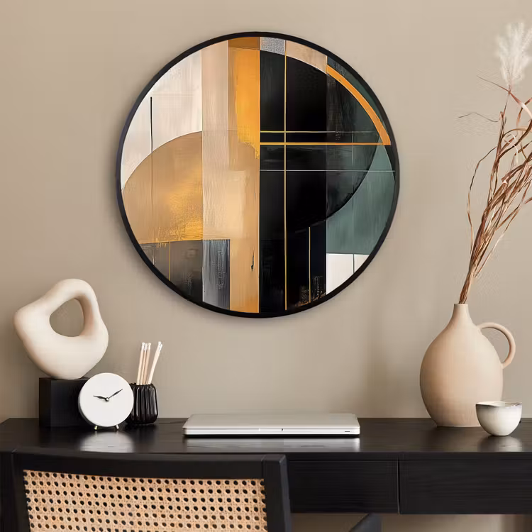 Ronde fotolijst - Abstract - Goud - Brons - Groen - Vormen - Modern — 2