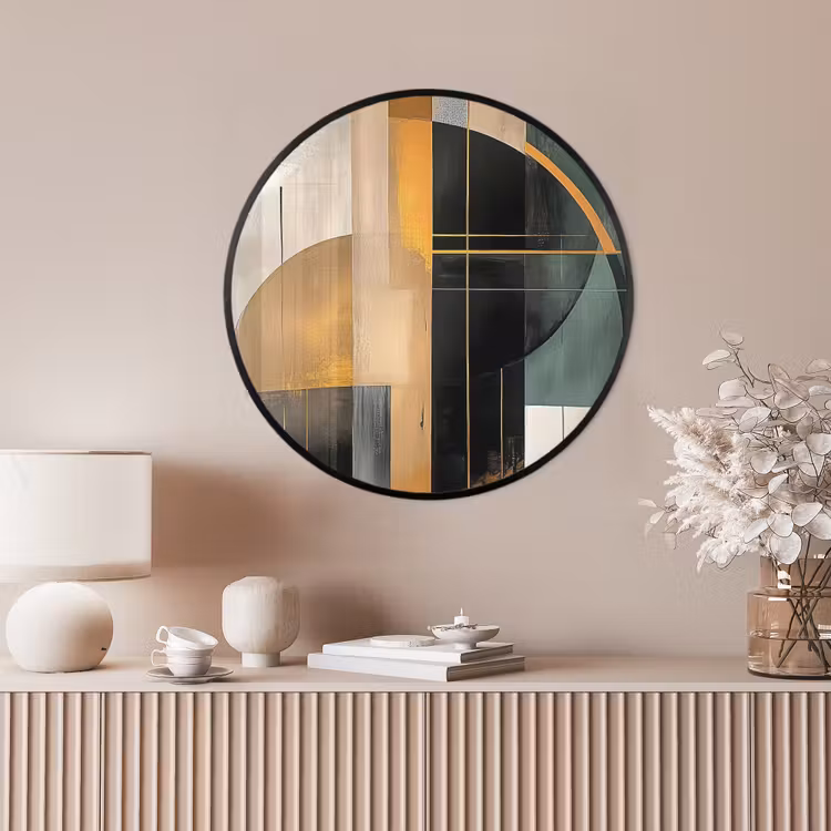 Ronde fotolijst - Abstract - Goud - Brons - Groen - Vormen - Modern — 4