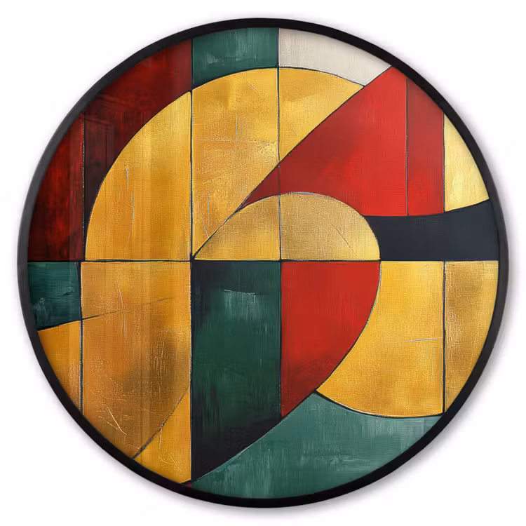 Ronde fotolijst - Abstract - Kerst - Goud - Rood - Groen — 1