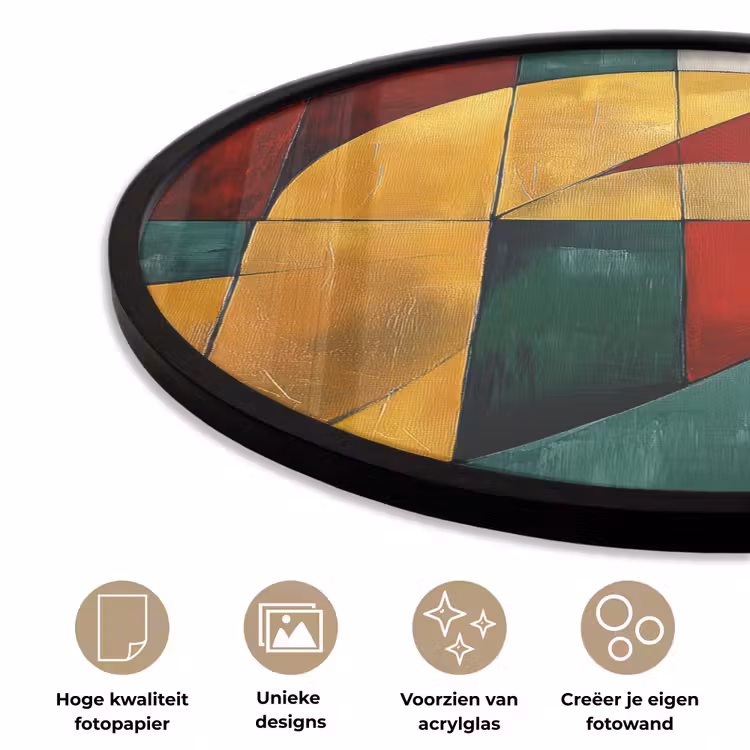 Ronde fotolijst - Abstract - Kerst - Goud - Rood - Groen — 5