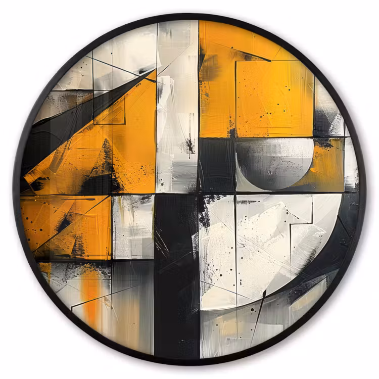 Ronde fotolijst - Geel - Abstract - Modern - Vormen — 1