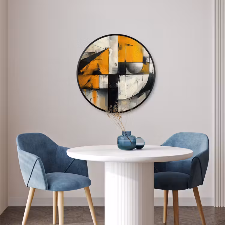 Ronde fotolijst - Geel - Abstract - Modern - Vormen — 3