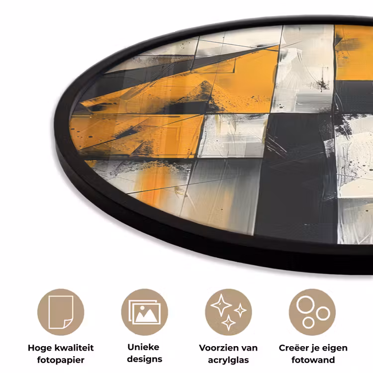 Ronde fotolijst - Geel - Abstract - Modern - Vormen — 5