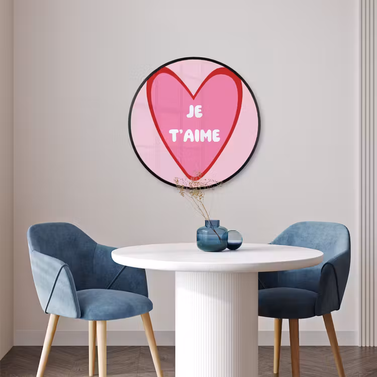 Ronde fotolijst - Hart - Frans - Valentijn - Roze — 3