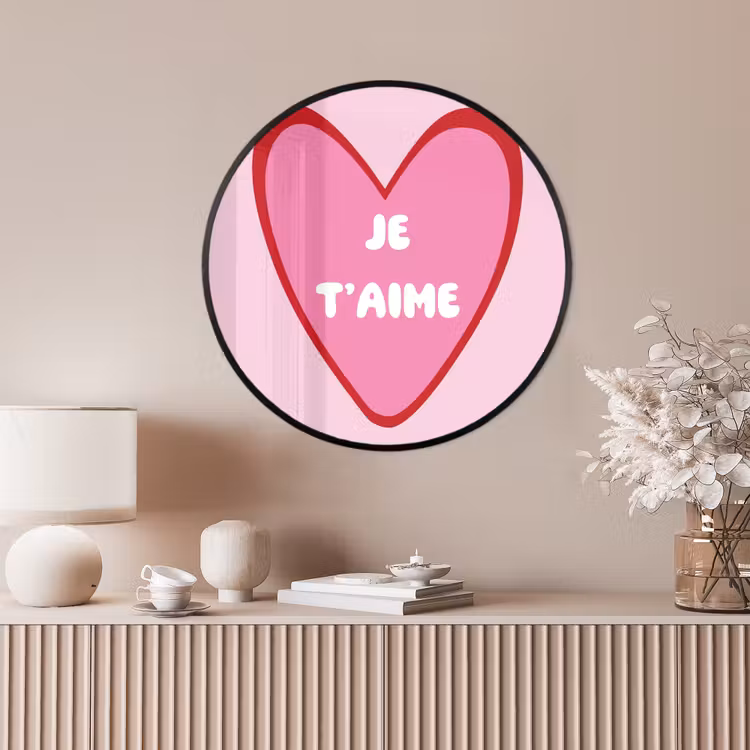 Ronde fotolijst - Hart - Frans - Valentijn - Roze — 4