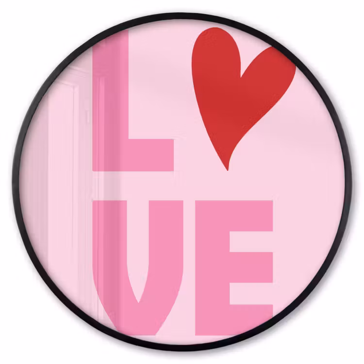 Ronde fotolijst - Love - Roze - Hart - Valentijn — 1