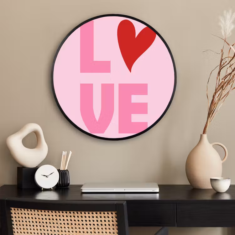 Ronde fotolijst - Love - Roze - Hart - Valentijn — 2