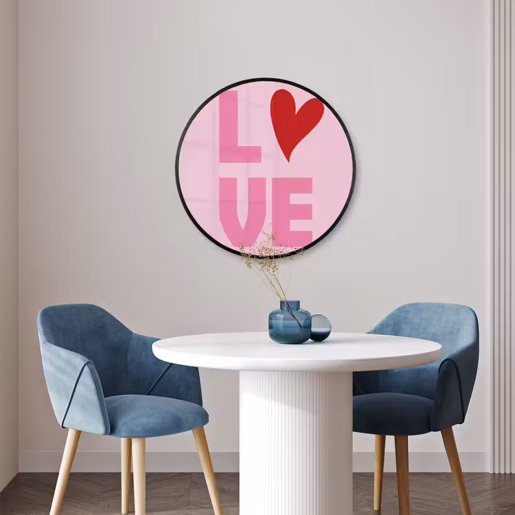 Ronde fotolijst - Love - Roze - Hart - Valentijn — 3