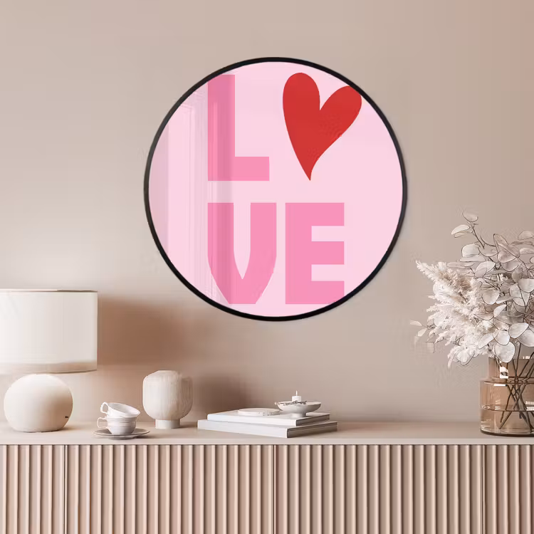 Ronde fotolijst - Love - Roze - Hart - Valentijn — 4