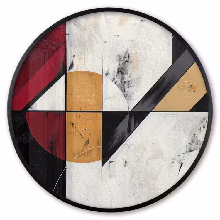 Ronde fotolijst - Modern - Abstract - Geometrisch - Rood - Industrieel — 1