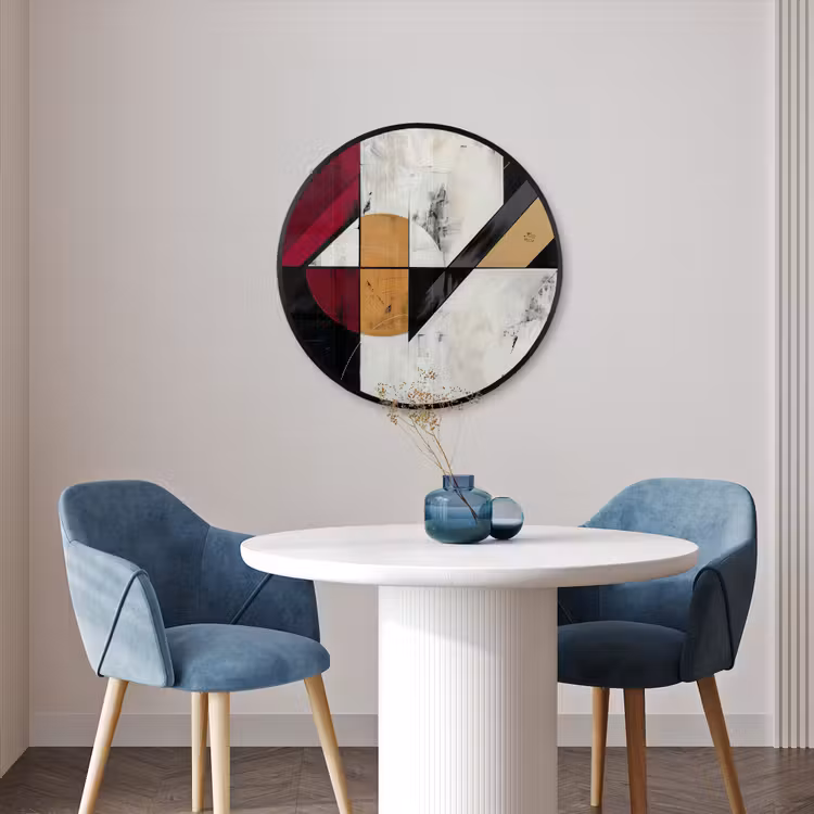 Ronde fotolijst - Modern - Abstract - Geometrisch - Rood - Industrieel — 3