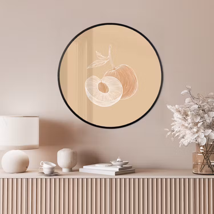 Ronde fotolijst - Perzik - Lijntekening - Pit - Beige — 4