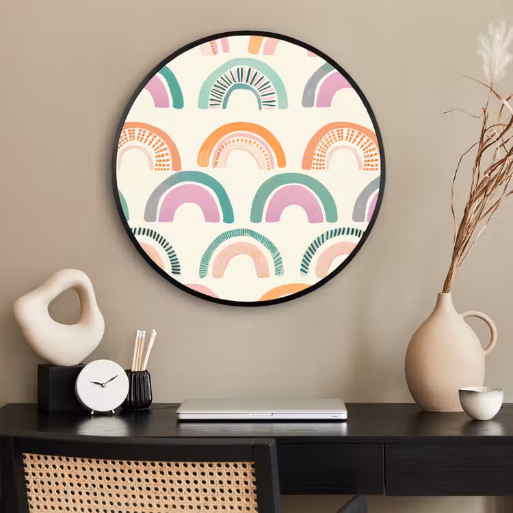 Ronde fotolijst - Regenboog - Pastel - Patroon — 2
