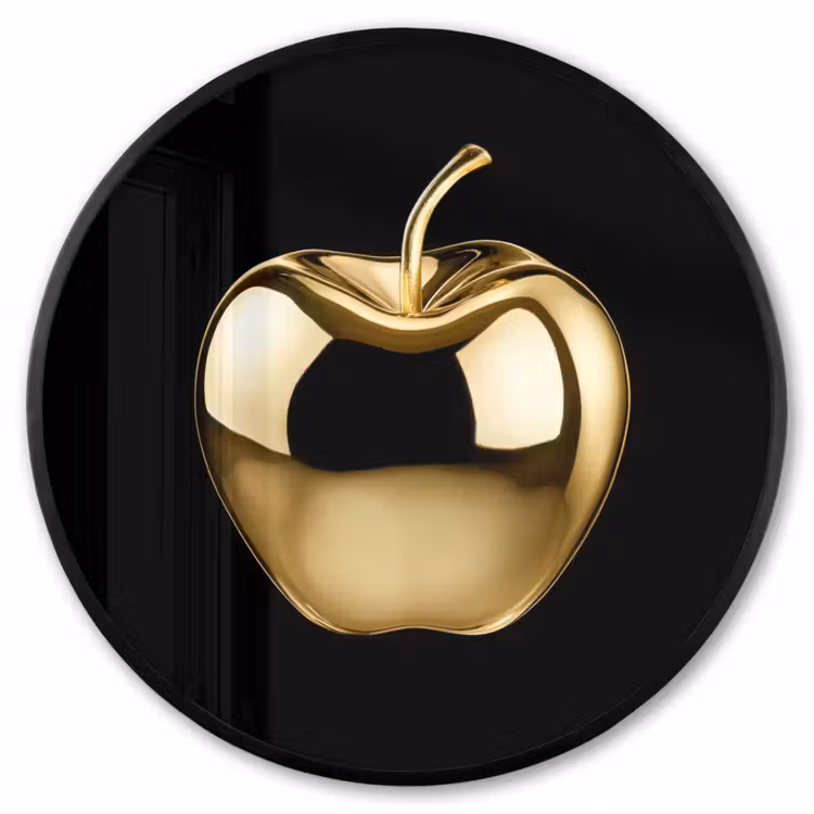 Ronde fotolijst - Appel - Goud - Chrome - Zwart — 1