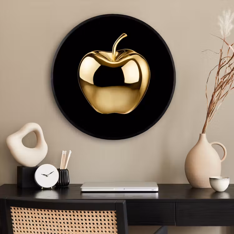 Ronde fotolijst - Appel - Goud - Chrome - Zwart — 2