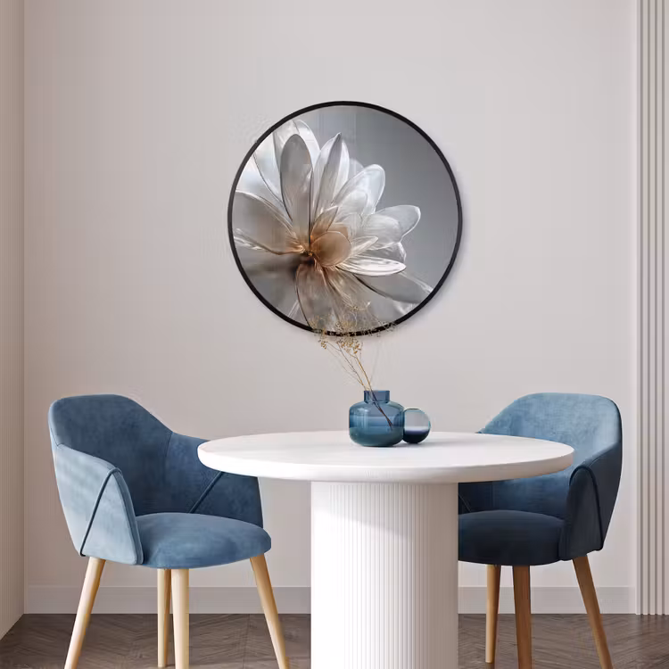 Ronde fotolijst - Bloem - Wit - Neutraal — 3