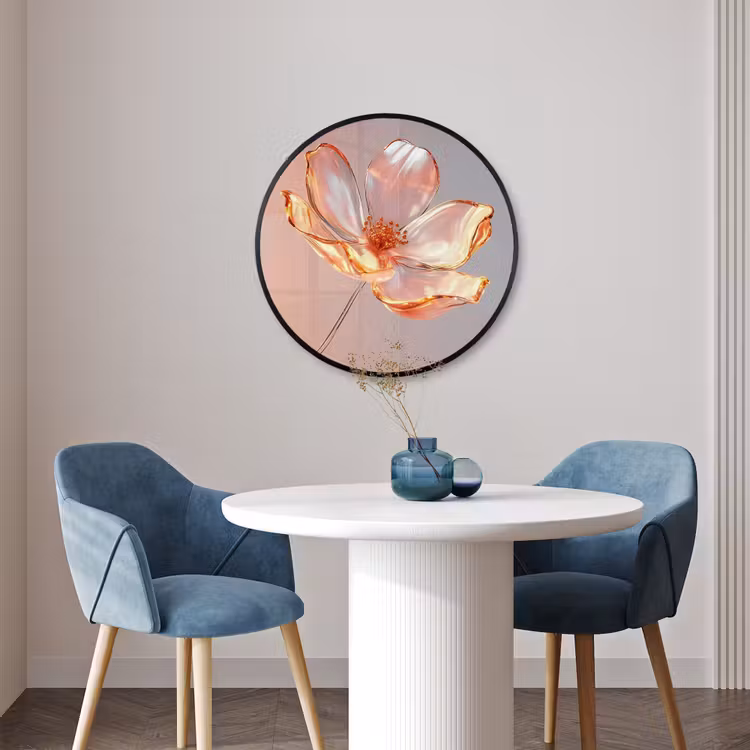 Ronde fotolijst - Glazen - Bloem - Roze — 3