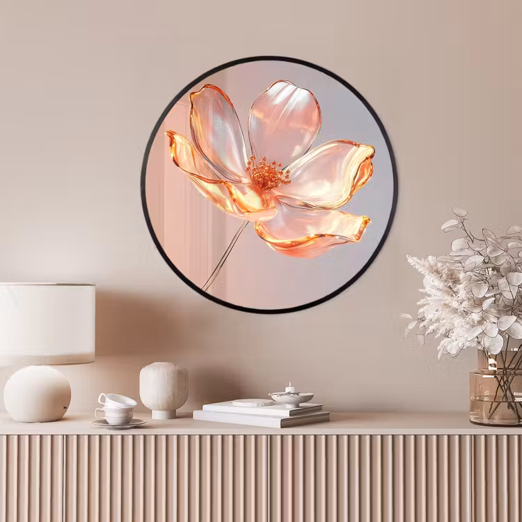 Ronde fotolijst - Glazen - Bloem - Roze — 4