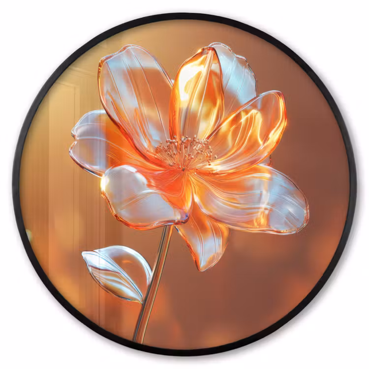 Ronde fotolijst - Glazen - Bloem - Zonlicht — 1