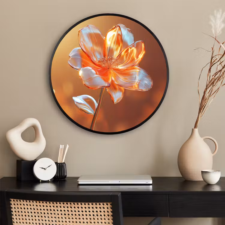 Ronde fotolijst - Glazen - Bloem - Zonlicht — 2
