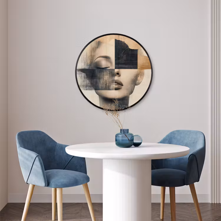 Ronde fotolijst - Goud - Vrouw - Rechthoeken — 3