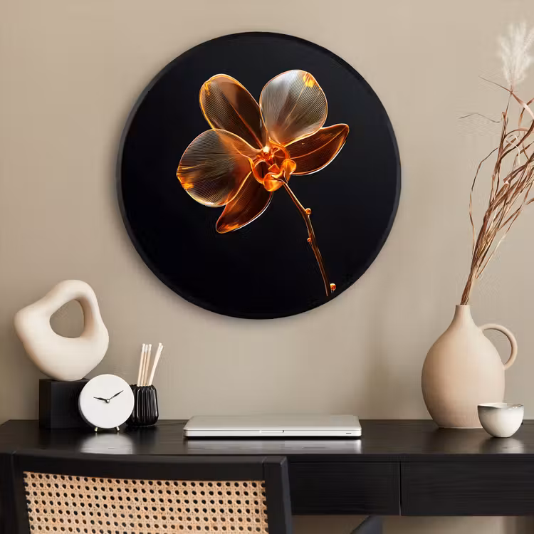 Ronde fotolijst - Orchidee - Doorzichtig - Bloem — 2