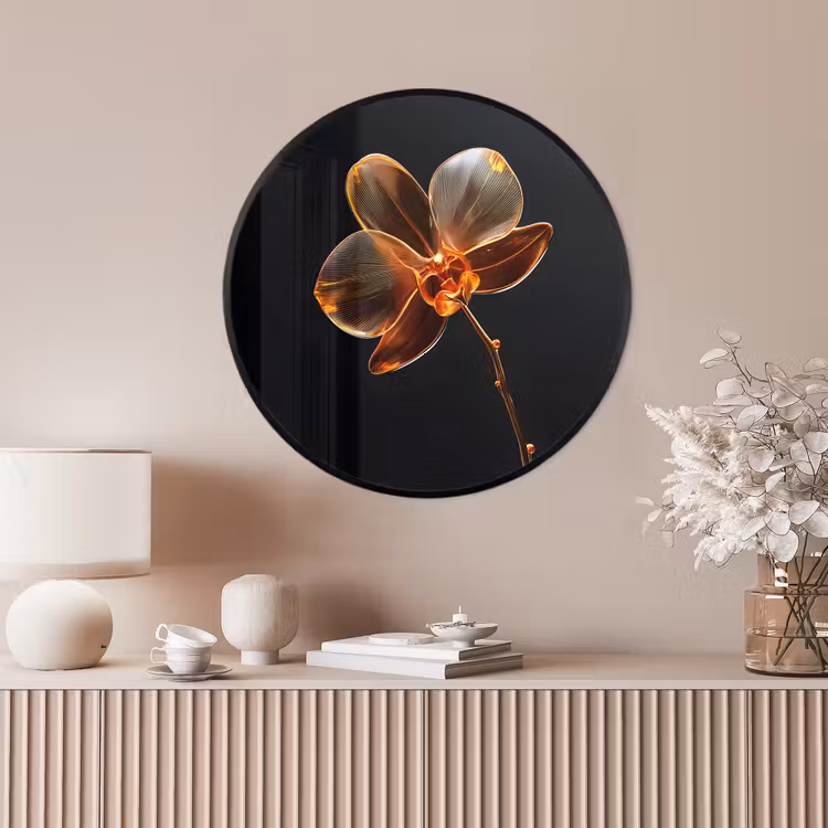 Ronde fotolijst - Orchidee - Doorzichtig - Bloem — 4