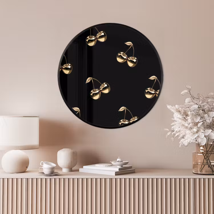 Ronde fotolijst - Patroon - Kersen - Goud - Chrome — 4