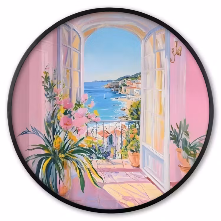 Ronde fotolijst - Roze - Buiten - Verf — 1