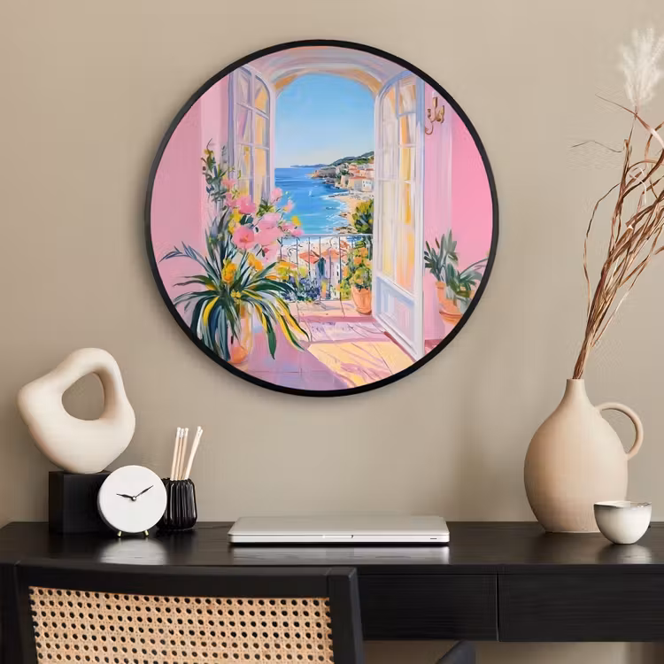 Ronde fotolijst - Roze - Buiten - Verf — 2