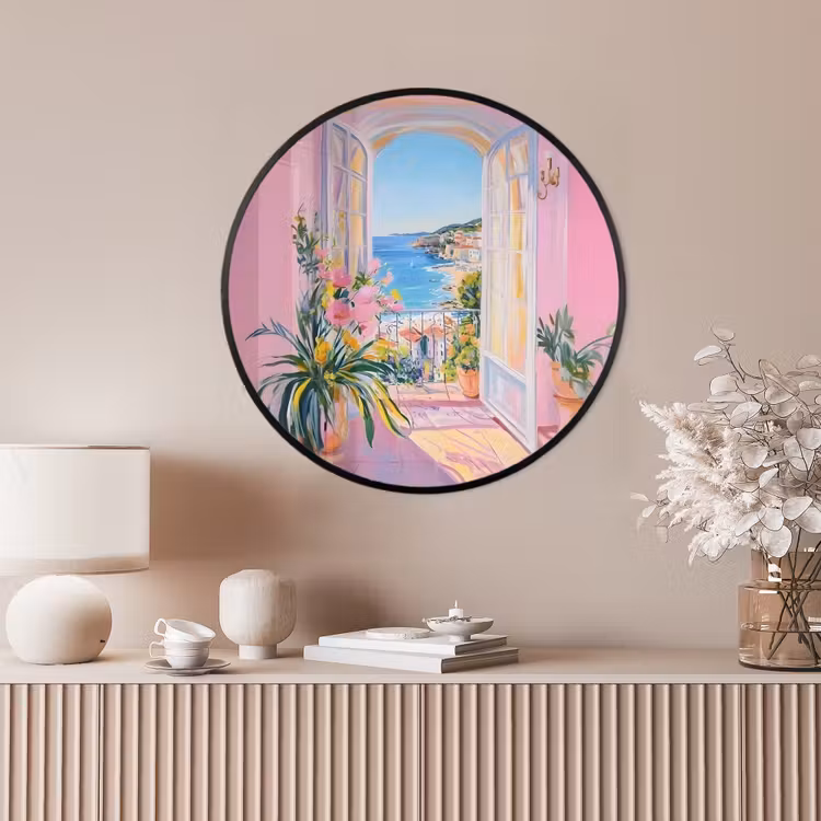 Ronde fotolijst - Roze - Buiten - Verf — 4