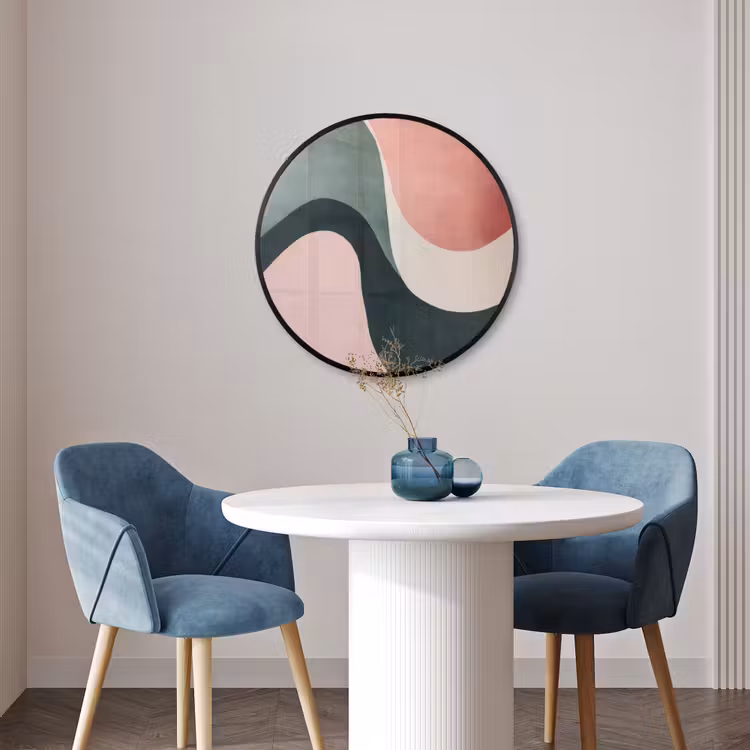 Ronde fotolijst - Abstract - Golven - Sierlijk - Roze — 3