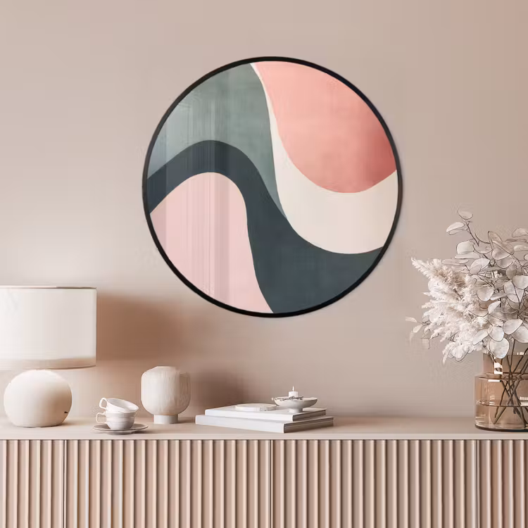Ronde fotolijst - Abstract - Golven - Sierlijk - Roze — 4