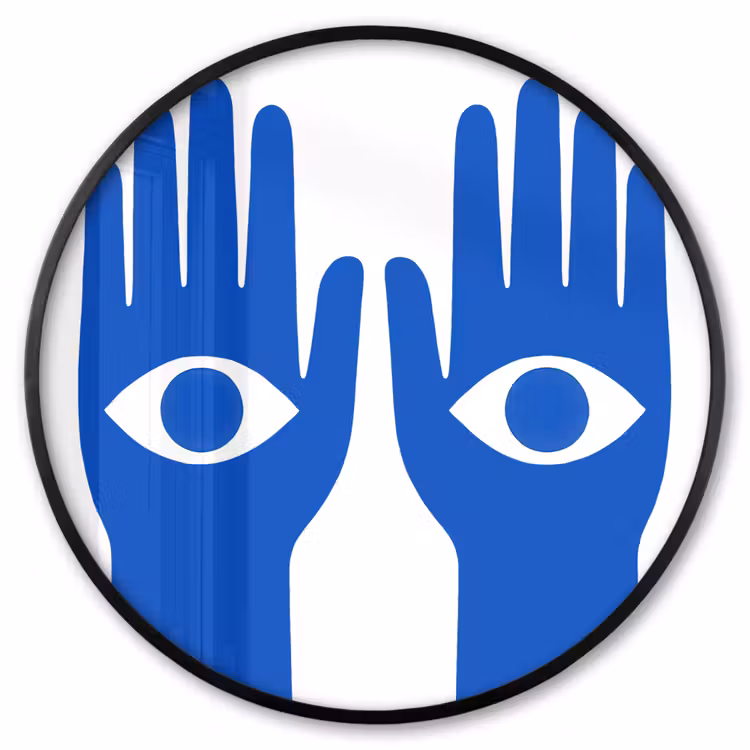 Ronde fotolijst - Handen - Twee - Ogen - Blauw — 1