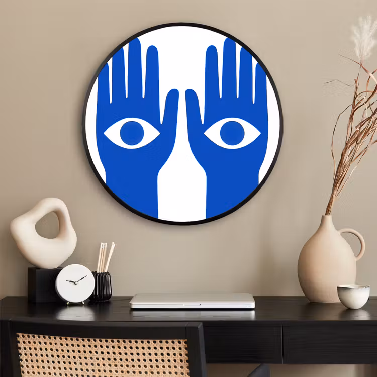Ronde fotolijst - Handen - Twee - Ogen - Blauw — 2
