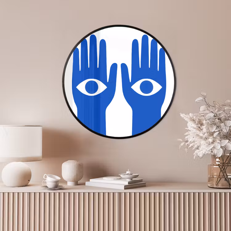 Ronde fotolijst - Handen - Twee - Ogen - Blauw — 4