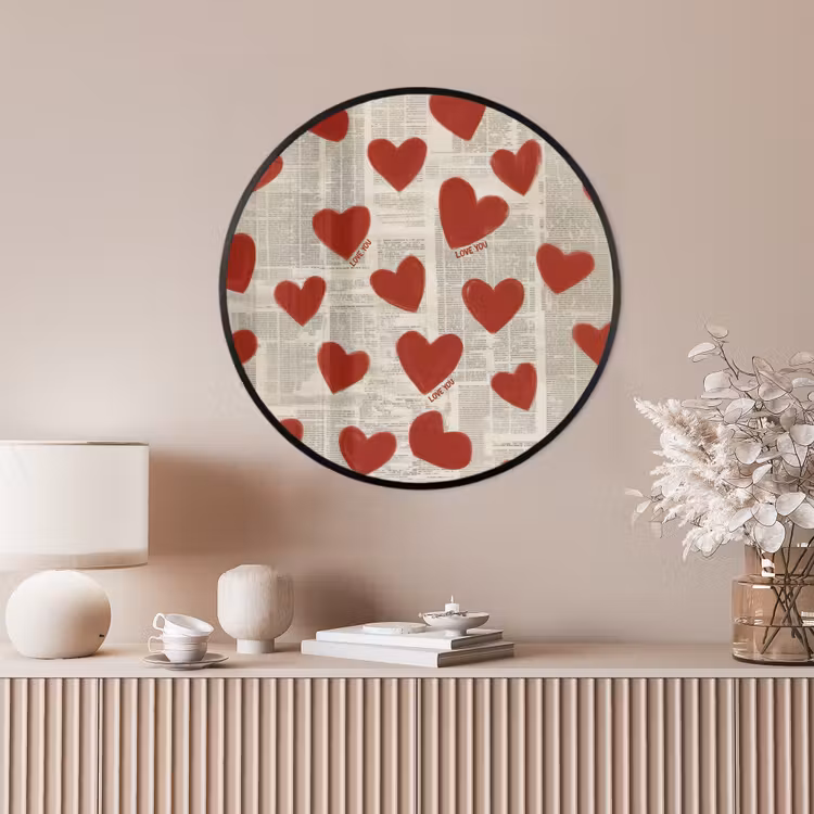 Ronde fotolijst - Hartjes - Krant - Loveyou — 4