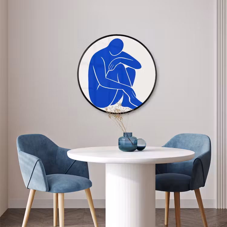 Ronde fotolijst - Lichaam - Abstract - Blauw — 3