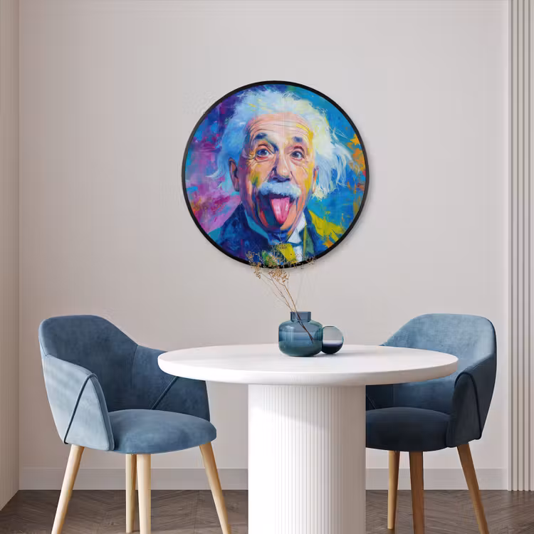 Ronde fotolijst - Oude man - Expressief - Kleurrijk — 3