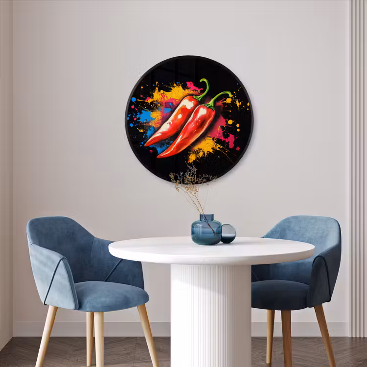 Ronde fotolijst - Peper - Graffiti - Verf - Abstract - Modern - Kleurrijk — 3