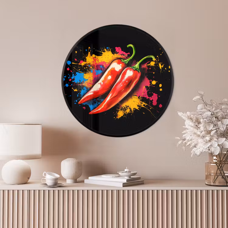 Ronde fotolijst - Peper - Graffiti - Verf - Abstract - Modern - Kleurrijk — 4