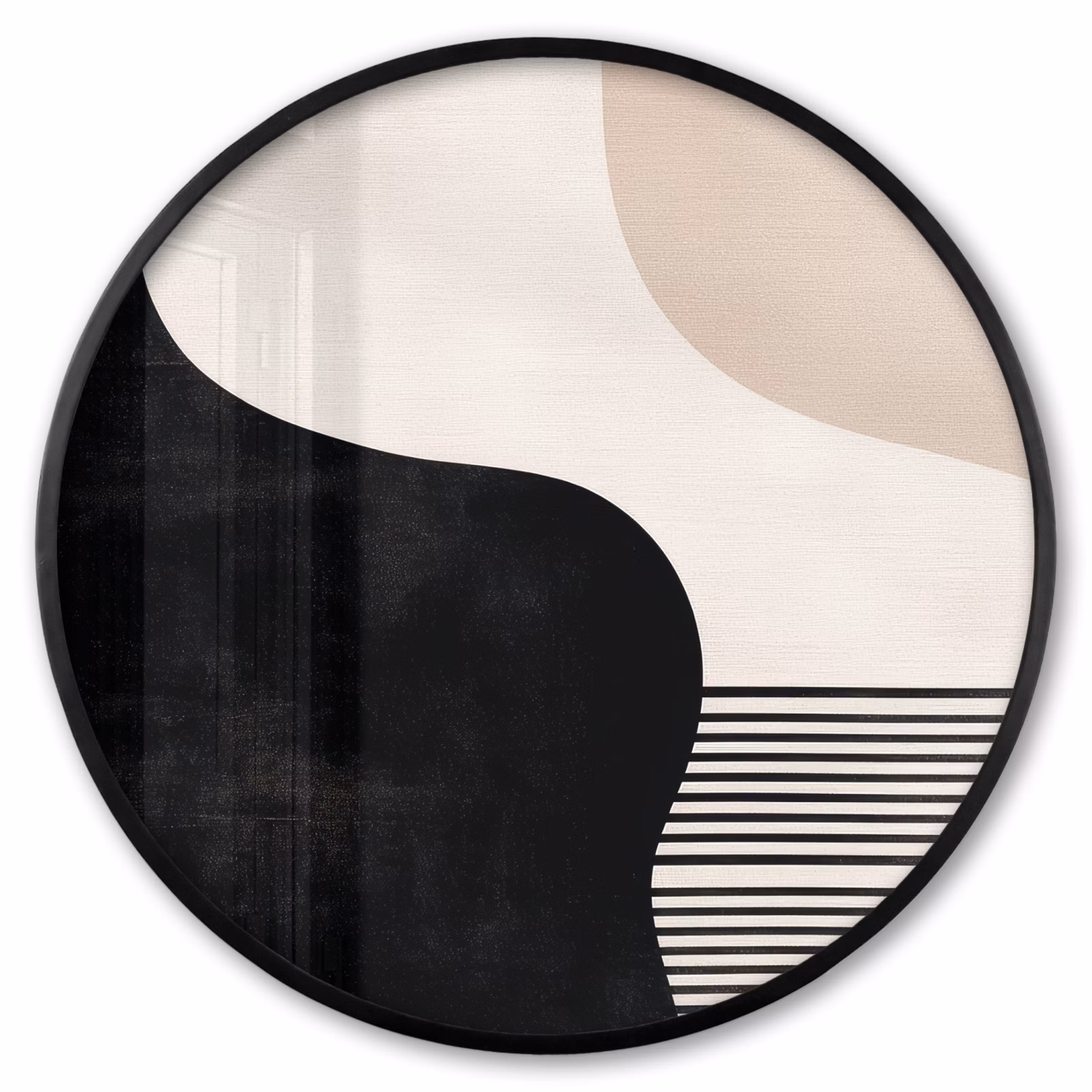Ronde fotolijst - Abstract - Japandi - Beige - Modern — 1