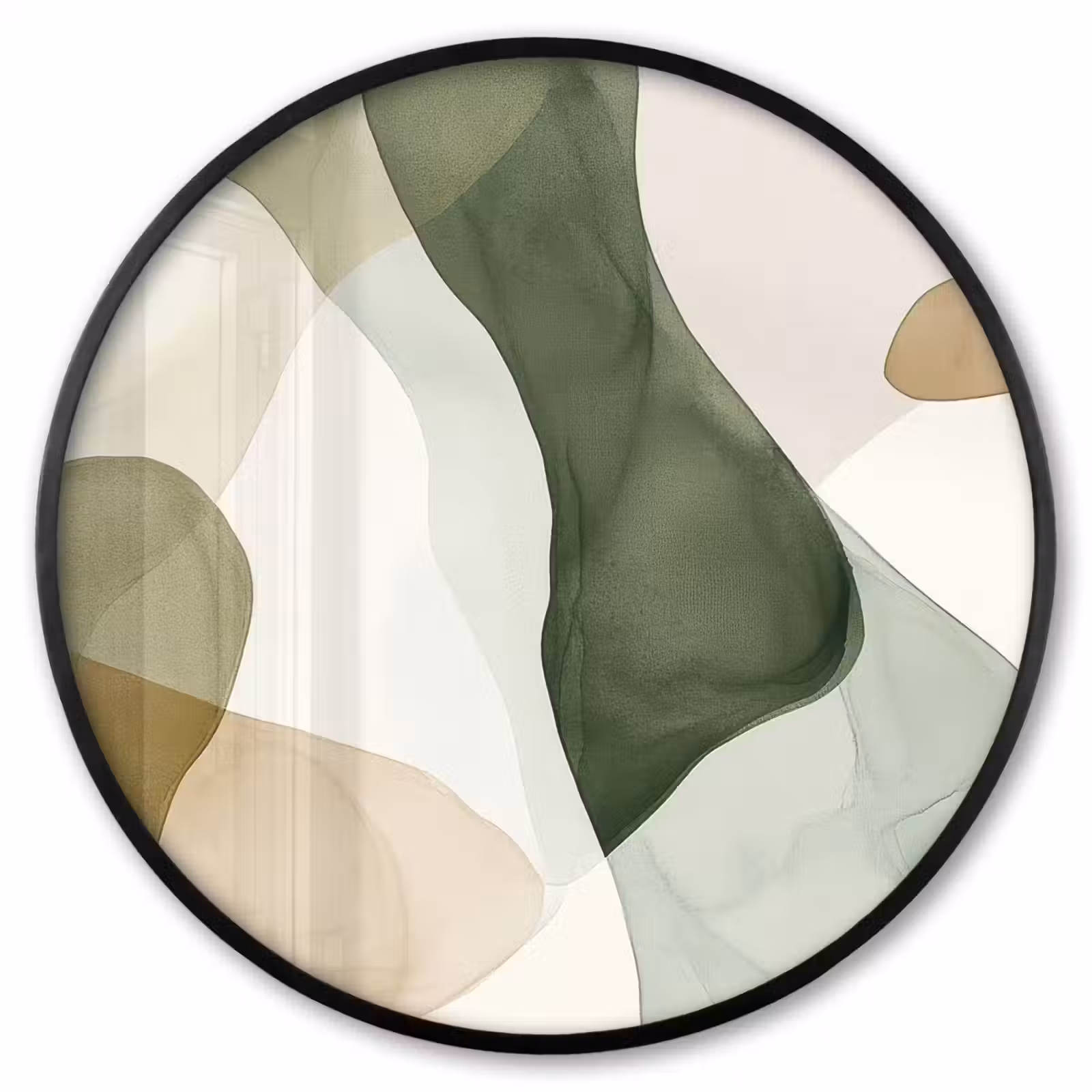 Ronde fotolijst - Japandi - Abstract - Groen — 1