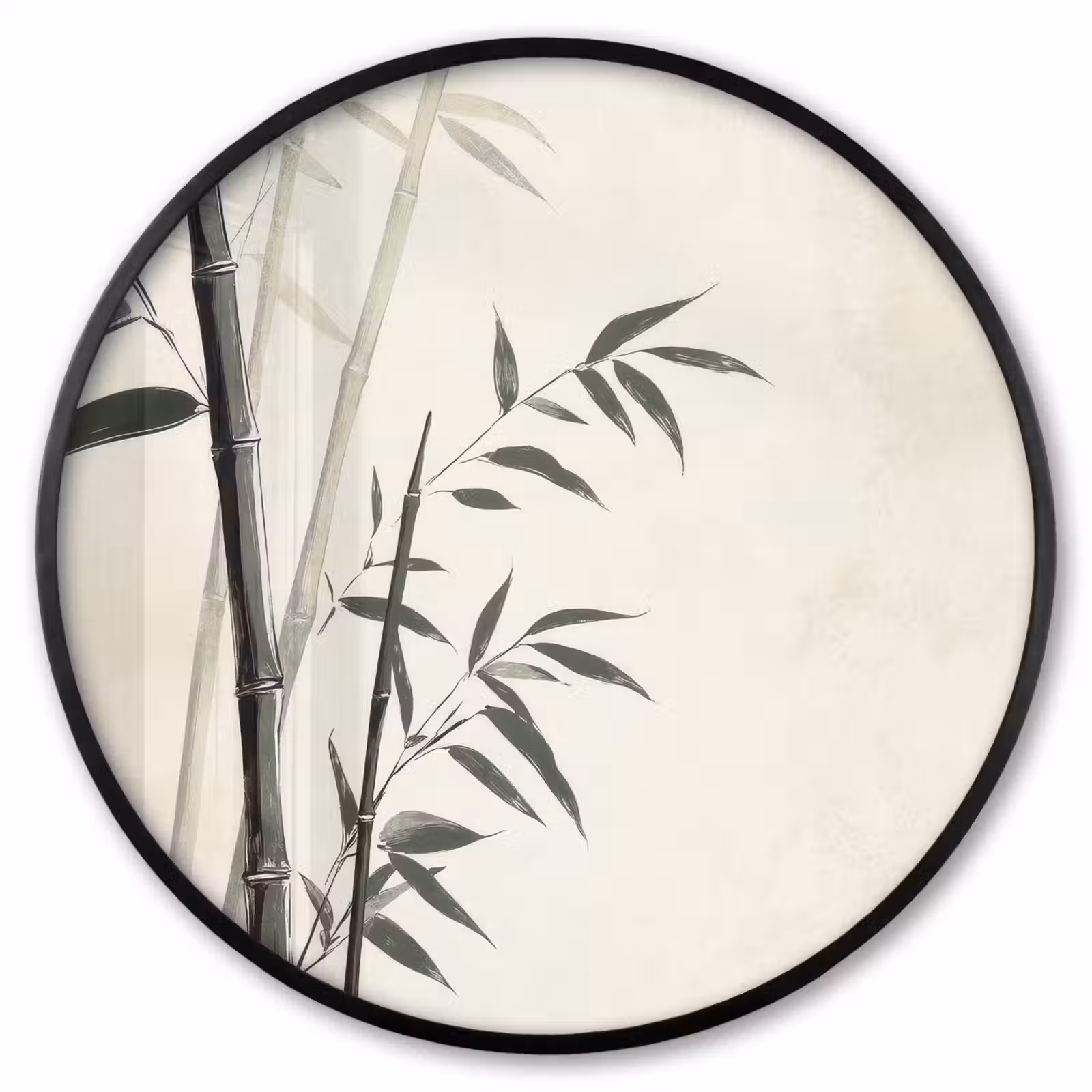Ronde fotolijst - Japandi - Bamboe - Beige — 1